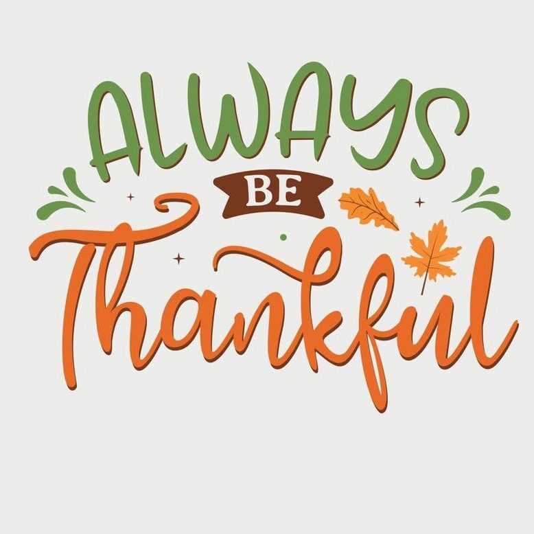 Being thankful is a good habit